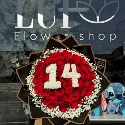 50 Roses with letter